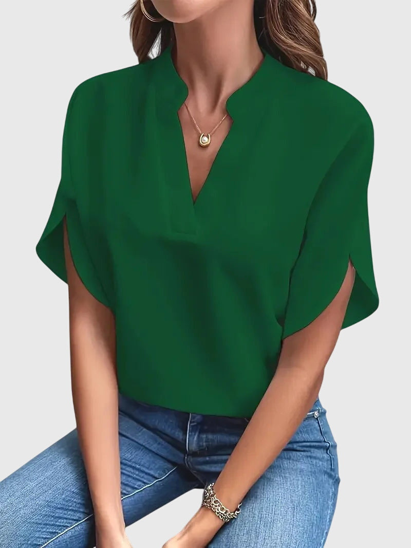 Poppy™ - Soft and Elegant V-Neck Shirt