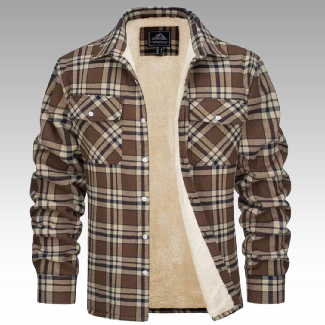 Hayes | Checkered Trucker Jacket with Fleece Lining