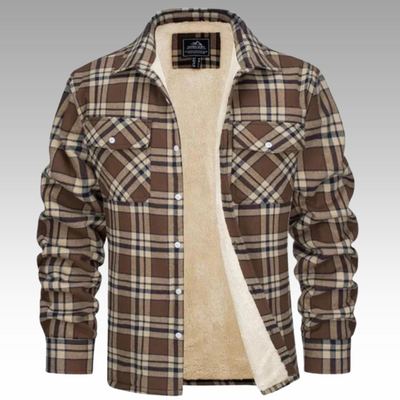 Hayes | Checkered Trucker Jacket with Fleece Lining