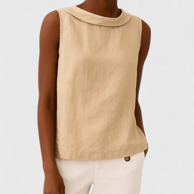Aisha™ - Elegant Top with Roll Collar