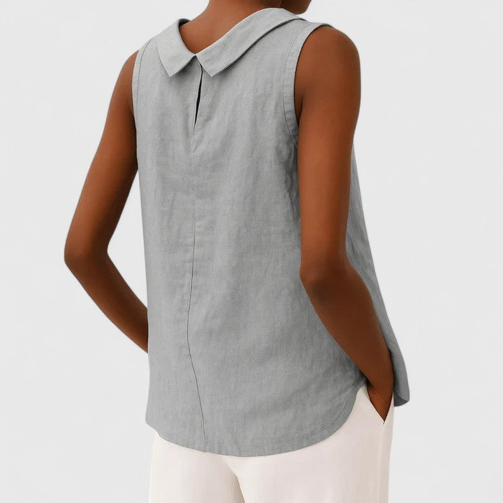Aisha™ - Elegant Top with Roll Collar