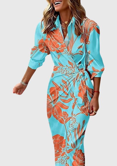 Hannah™ - Elegant Wrap Dress with Print
