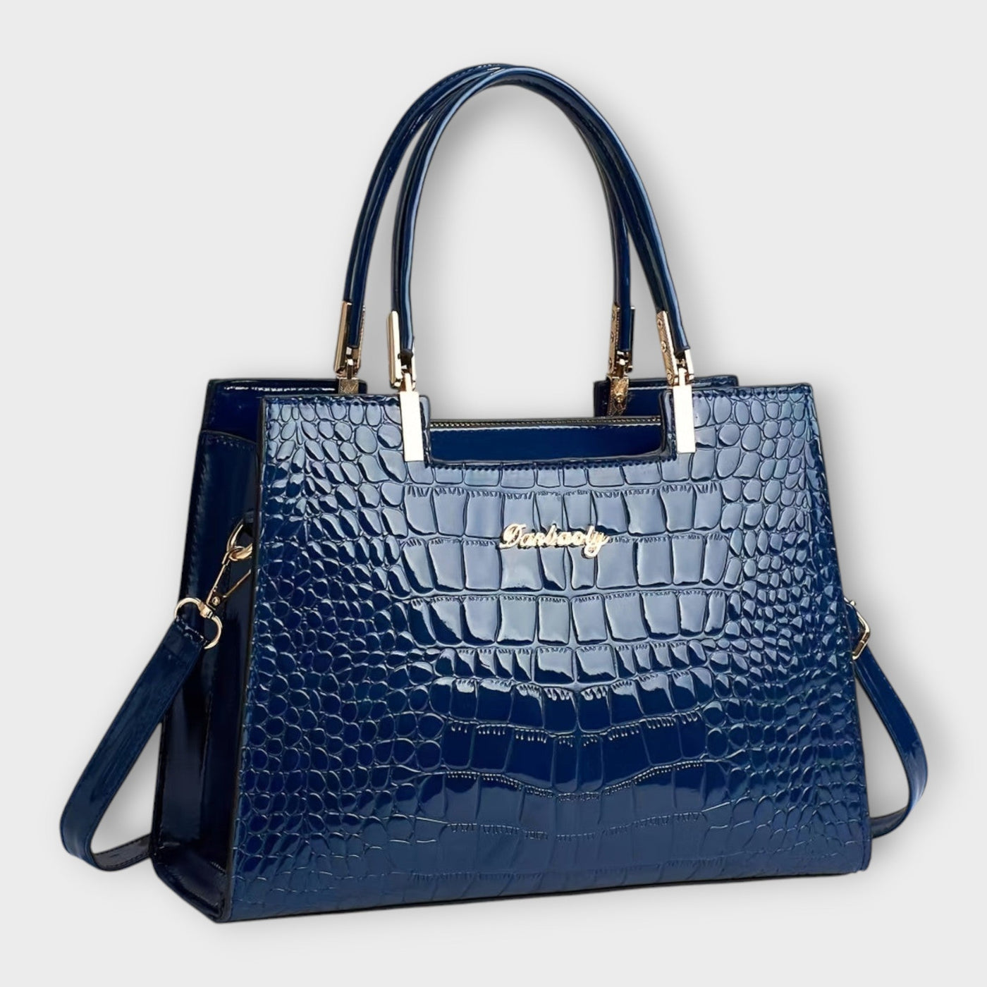 Sonata | Glossy Crocodile Pattern Handbag