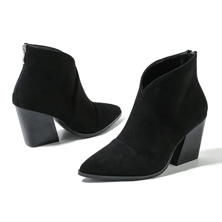 Korina | Pointed Ankle Boot With Suede Effect