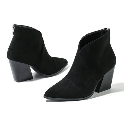 Korina | Pointed Ankle Boot With Suede Effect