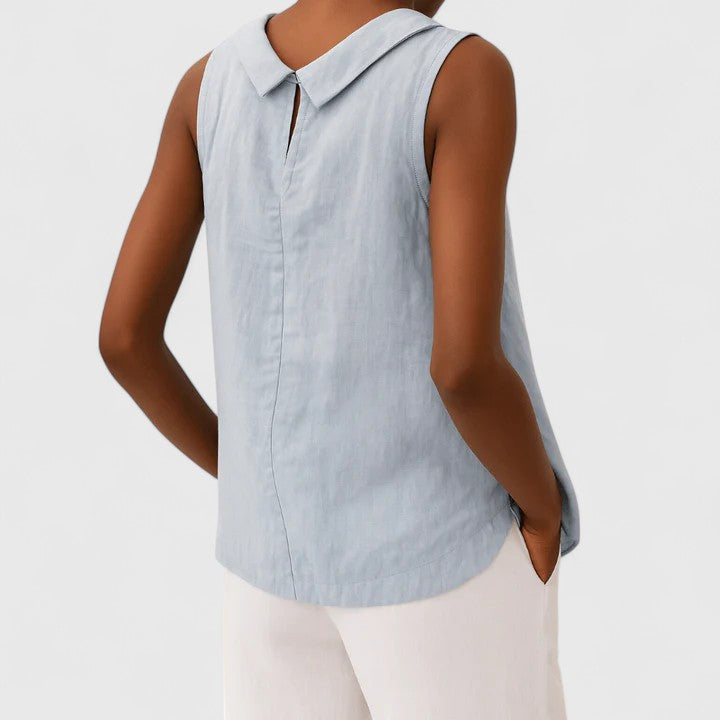 Aisha™ - Elegant Top with Roll Collar