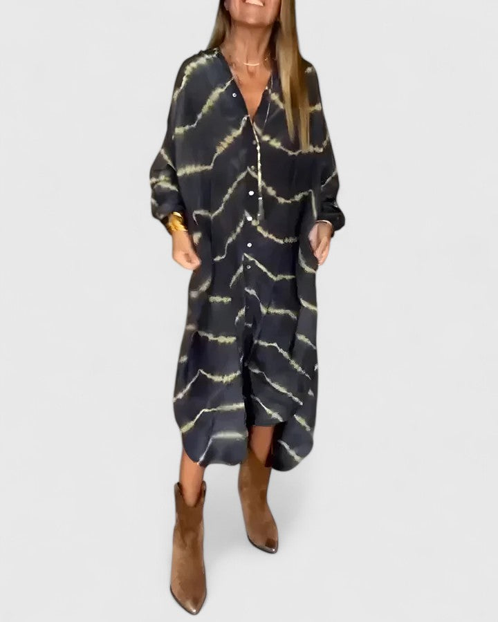 Evangeline™ - Elegant Boho Striped Maxi Dress
