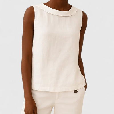 Aisha™ - Elegant Top with Roll Collar