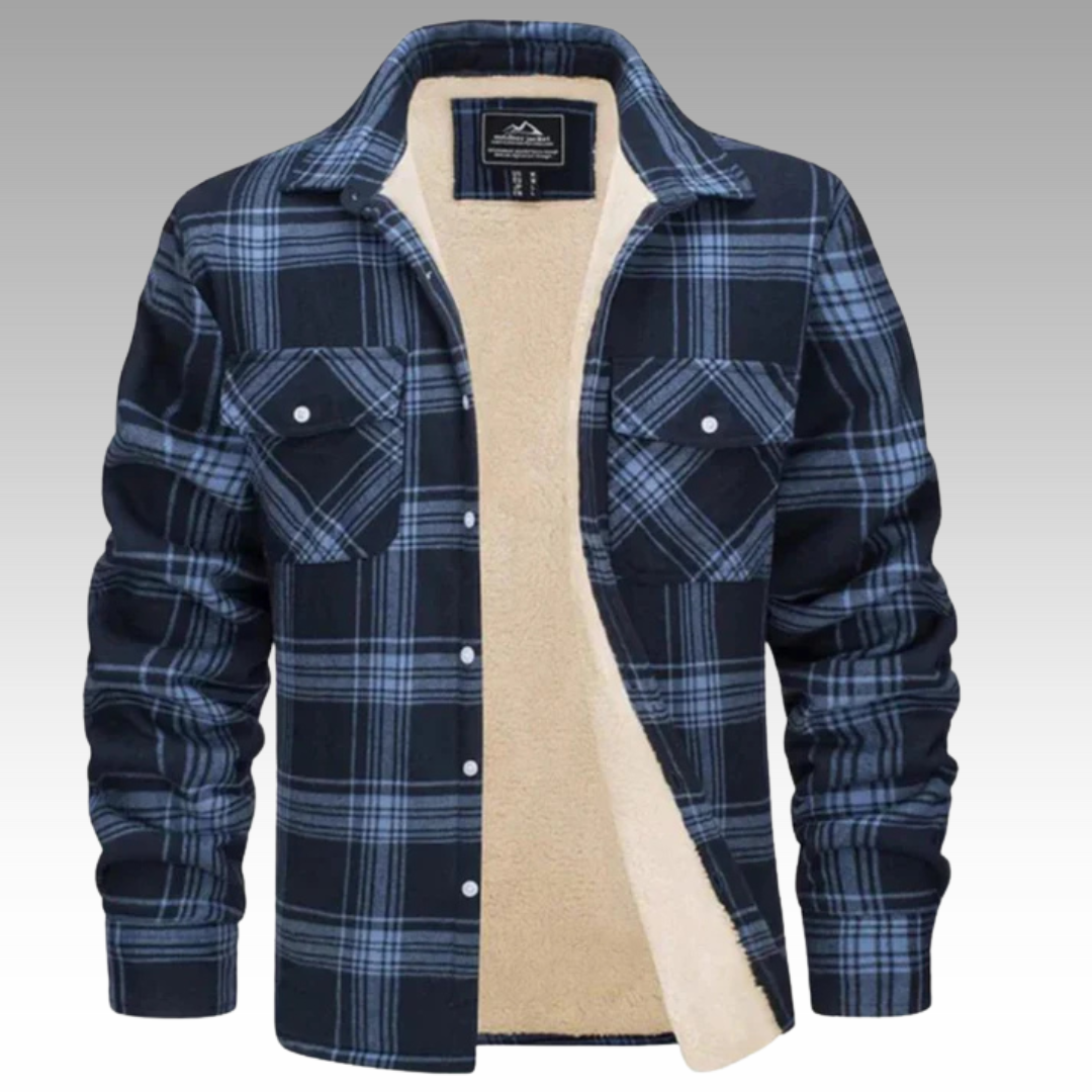 Hayes | Checkered Trucker Jacket with Fleece Lining