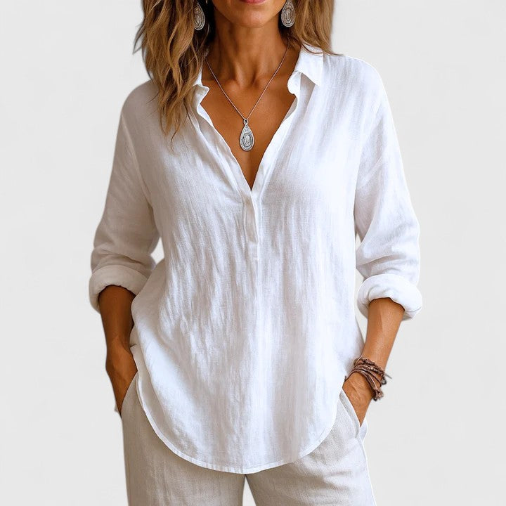 Lia™ - Comfortable Linen Blouse
