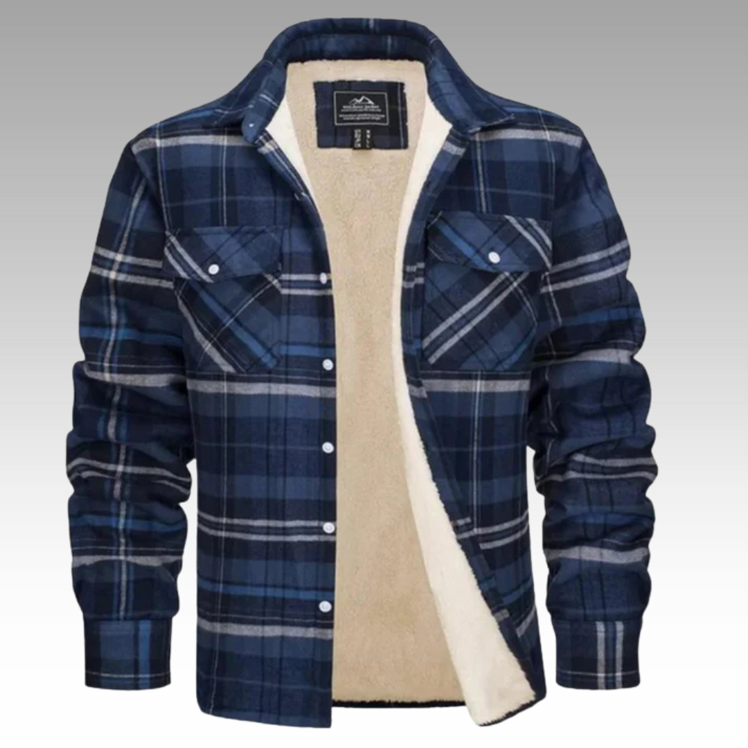 Hayes | Checkered Trucker Jacket with Fleece Lining