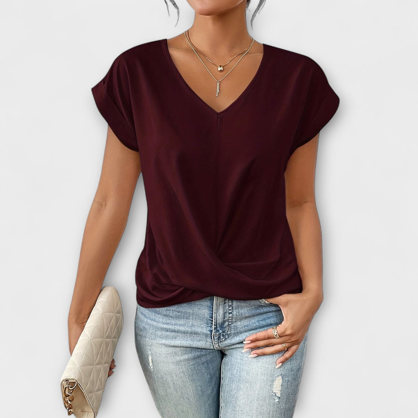 Vanessa™ - Elegant V-neck Top