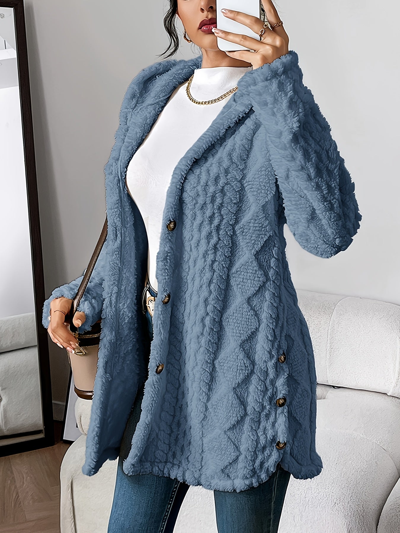 Macella | Plush Hooded Cardigan