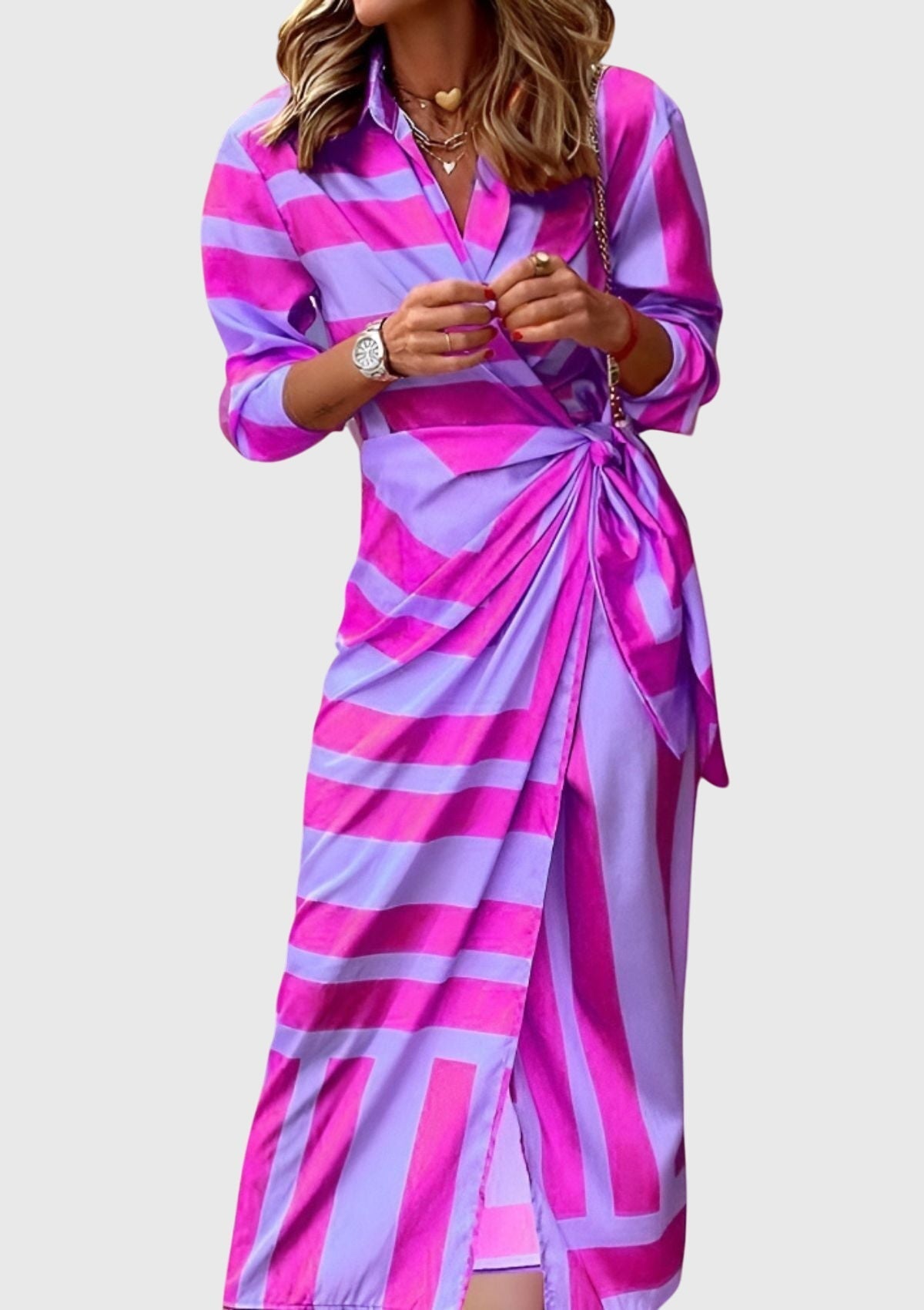 Hannah™ - Elegant Wrap Dress with Print