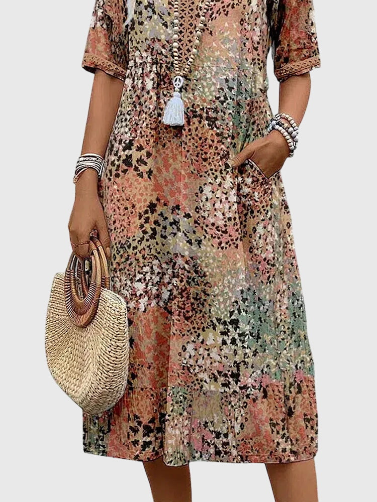 Addison™ - Elegant Floral Midi Dress