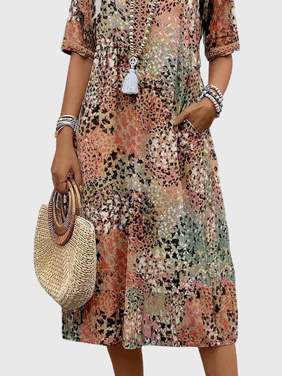 Addison™ - Elegant Floral Midi Dress