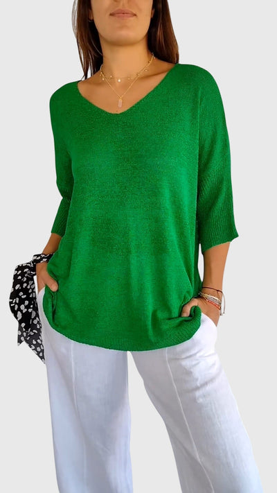 Adelina™ - Elegant V-Neck Top