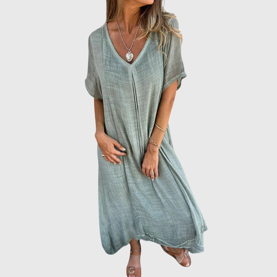 Sophia™ – Elegant Lightweight V-Neck Dress