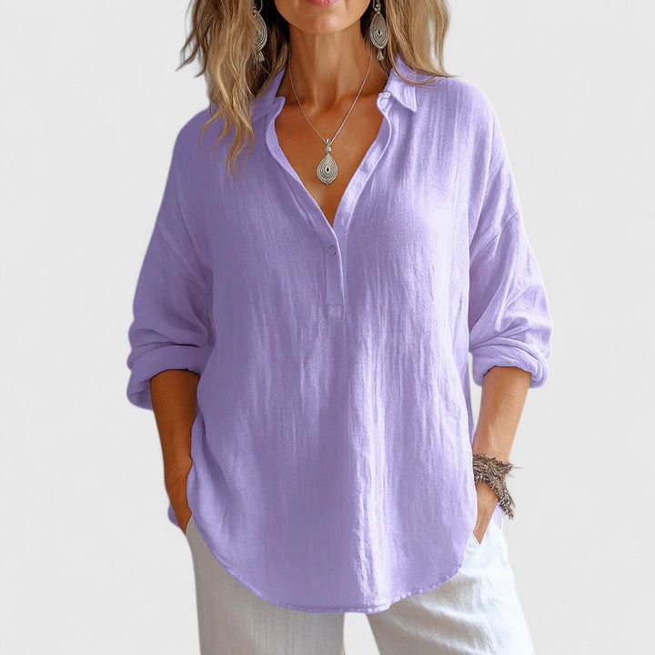 Lia™ - Comfortable Linen Blouse