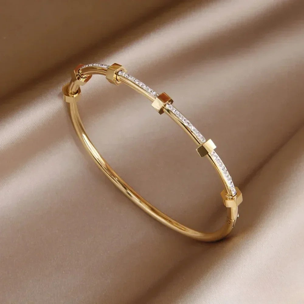 Charity | Elegant Golden Bracelet in Light Design