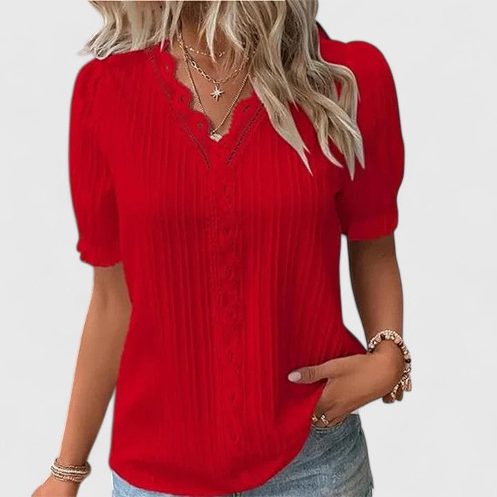 Vivienne™ - Elegant V-Neck Blouse
