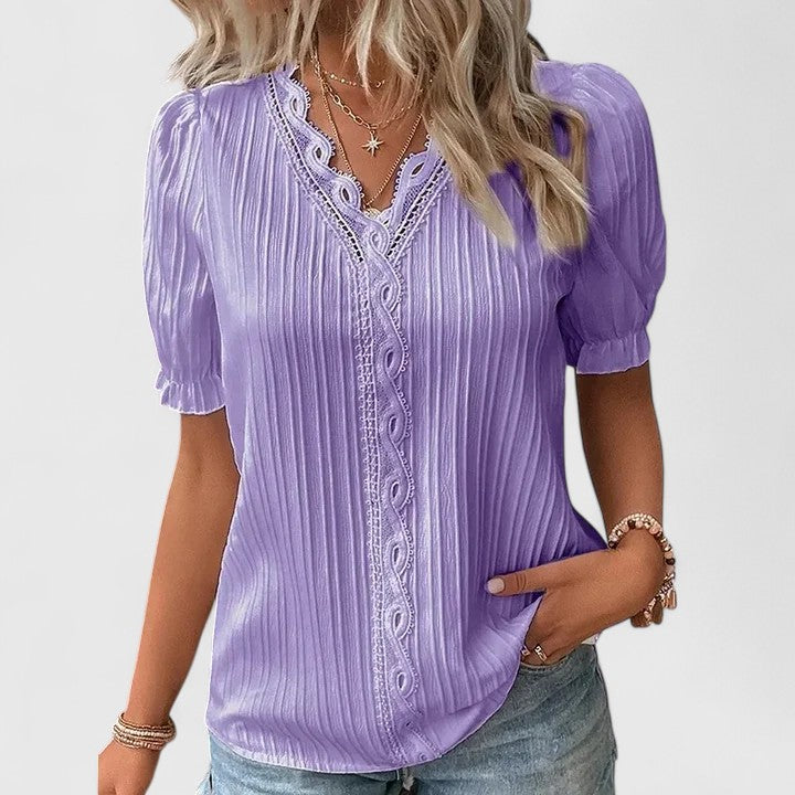 Vivienne™ - Elegant V-Neck Blouse