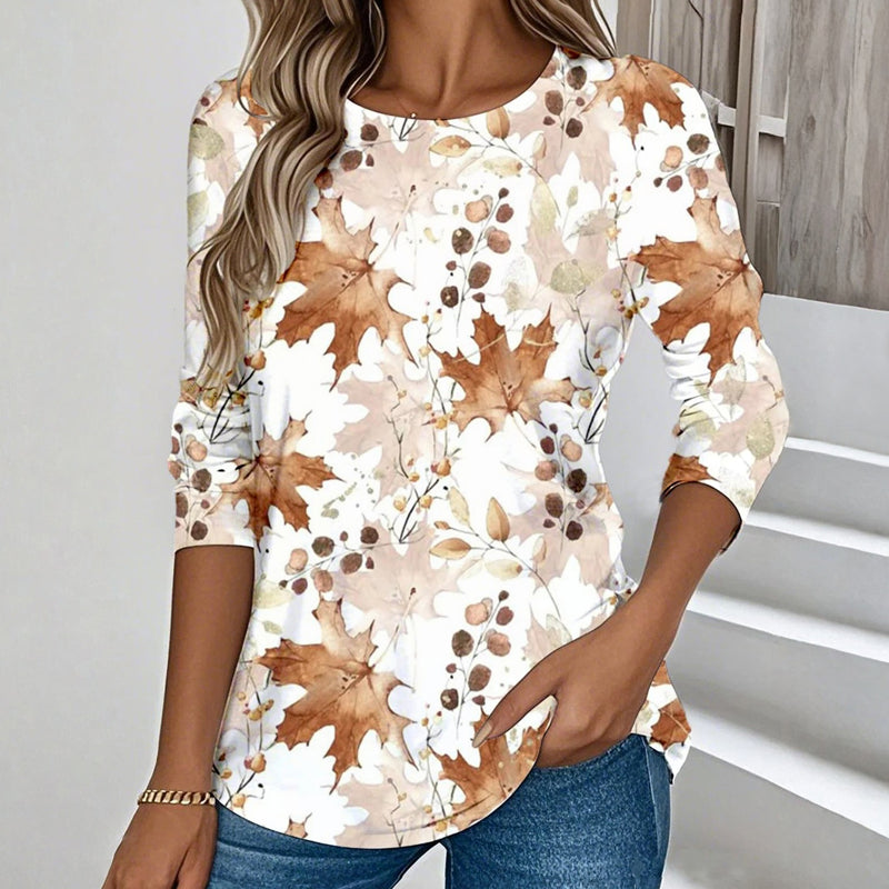 Ellen | Relaxed Blouse With Leaf Print