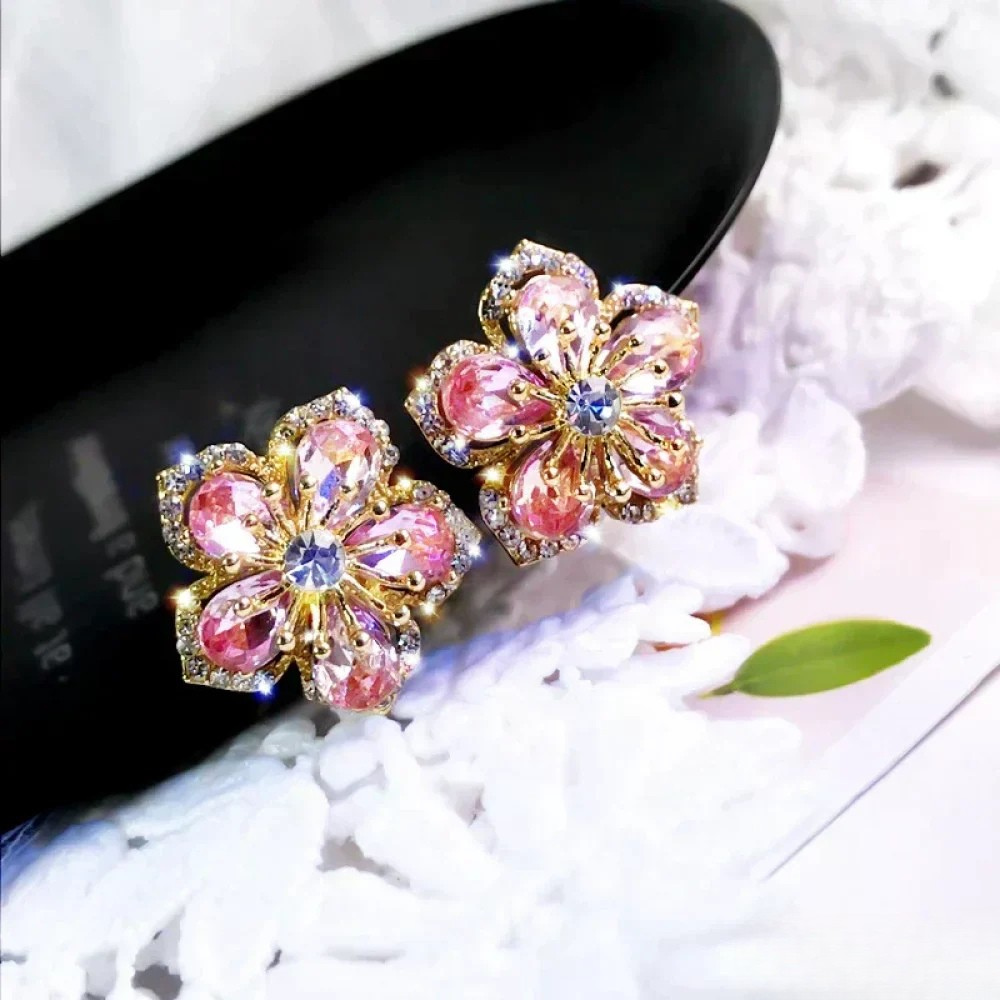 Porita | Sterling Silver Earrings with Colorful Zirconia