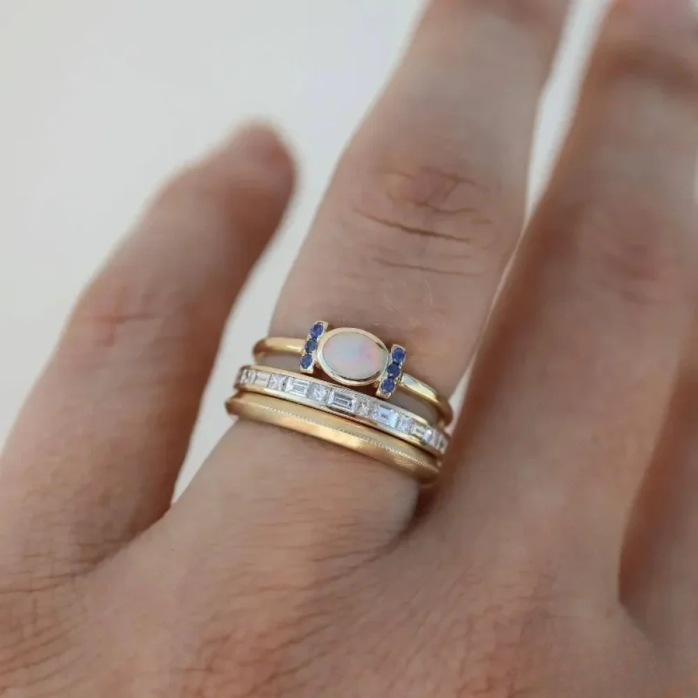 Chary | Set of Vintage Gold Opal Rings