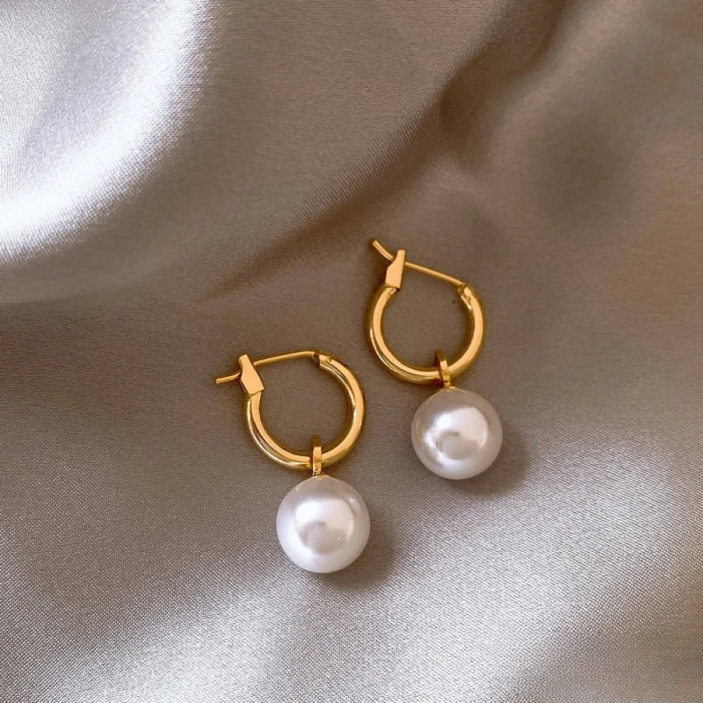 Olgary |Elegant Earrings with Golden Pearls