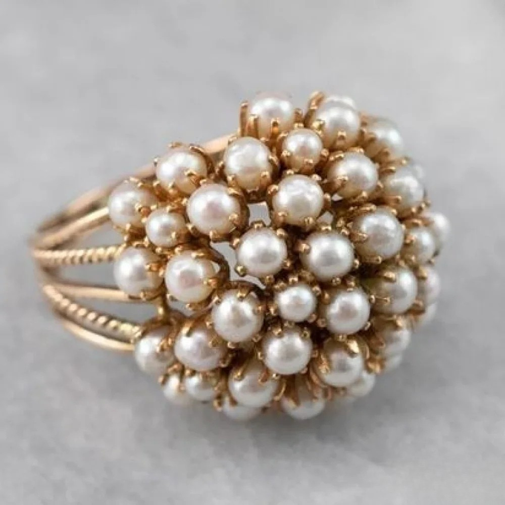 Airy | Inlaid Pearl Ring