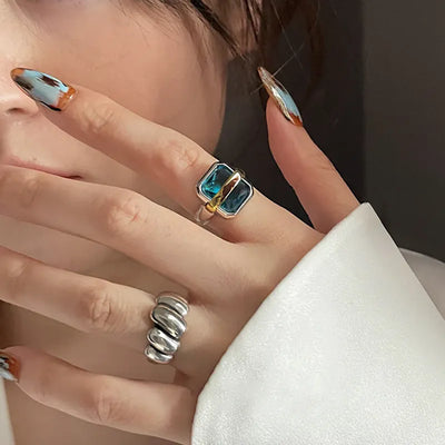 Barisa | Blue Zircon Silver Ring