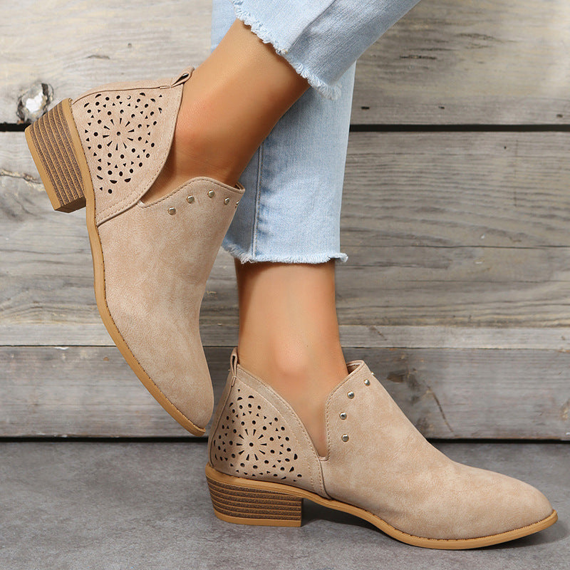 Ruthlyn | Low Cut Perforated Ankle Boot