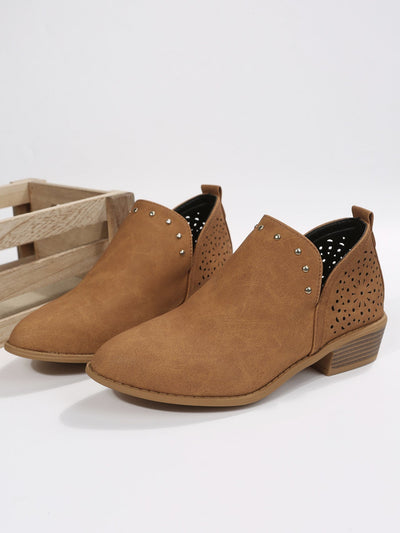 Ruthlyn | Low Cut Perforated Ankle Boot