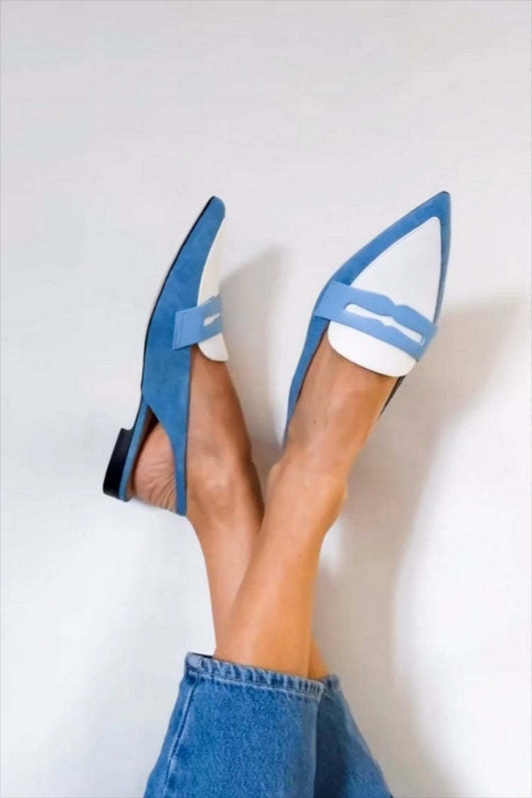 Veera | Blue Slingback Loafers