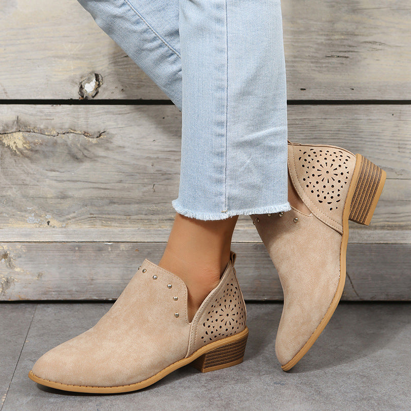 Ruthlyn | Low Cut Perforated Ankle Boot