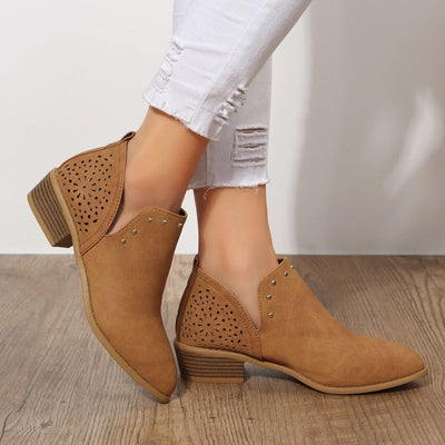 Ruthlyn | Low Cut Perforated Ankle Boot