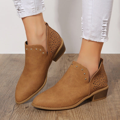 Ruthlyn | Low Cut Perforated Ankle Boot