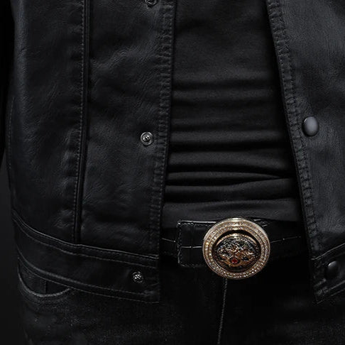Declan | Premium Leather Jacket in Moto Style