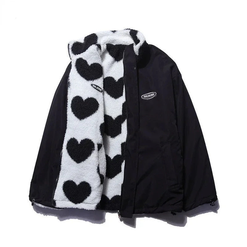 Evaleigh | Reversible Heart-Print Comfort Jacket