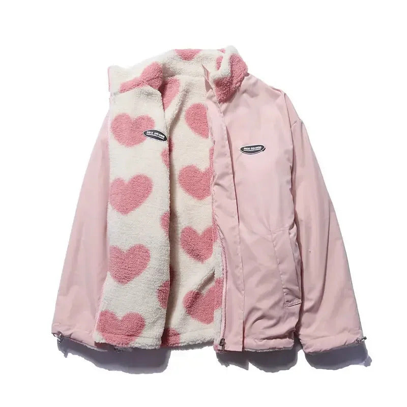 Evaleigh | Reversible Heart-Print Comfort Jacket