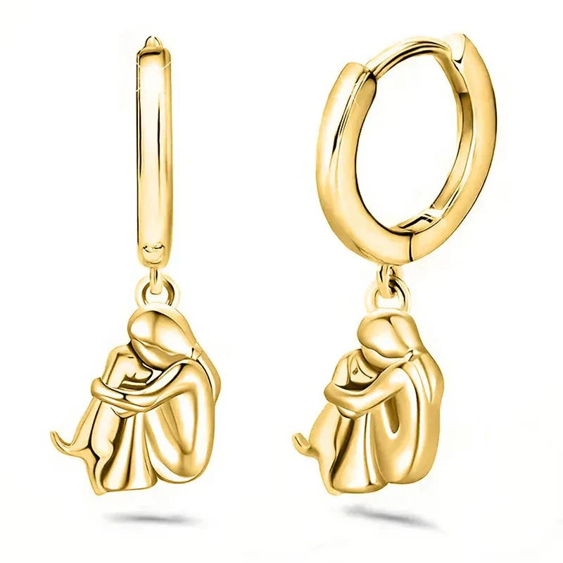 Ivalene | Earrings with Dog Icon (Round Closure)