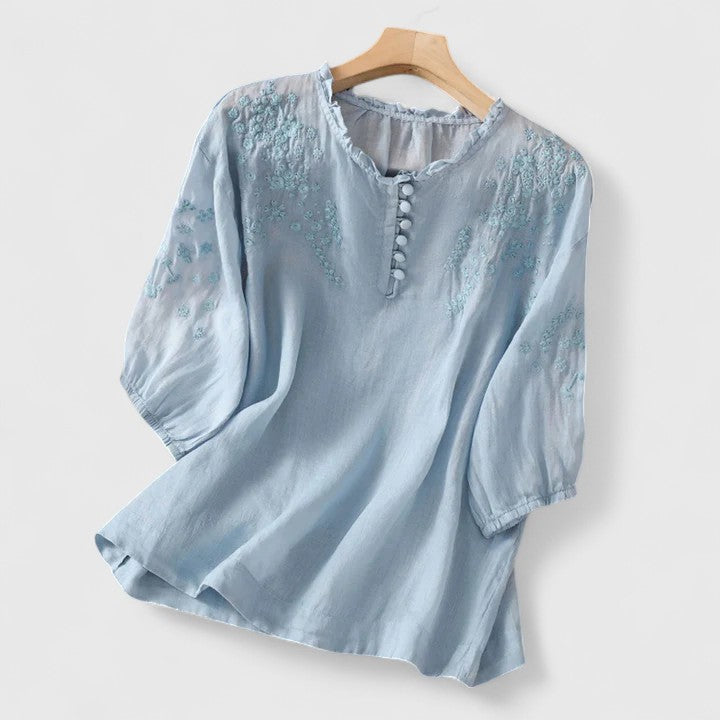 Lucille™ - Elegant Button-Front Blouse