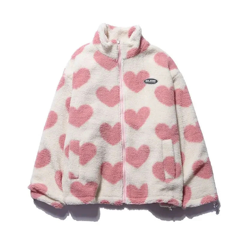 Evaleigh | Reversible Heart-Print Comfort Jacket