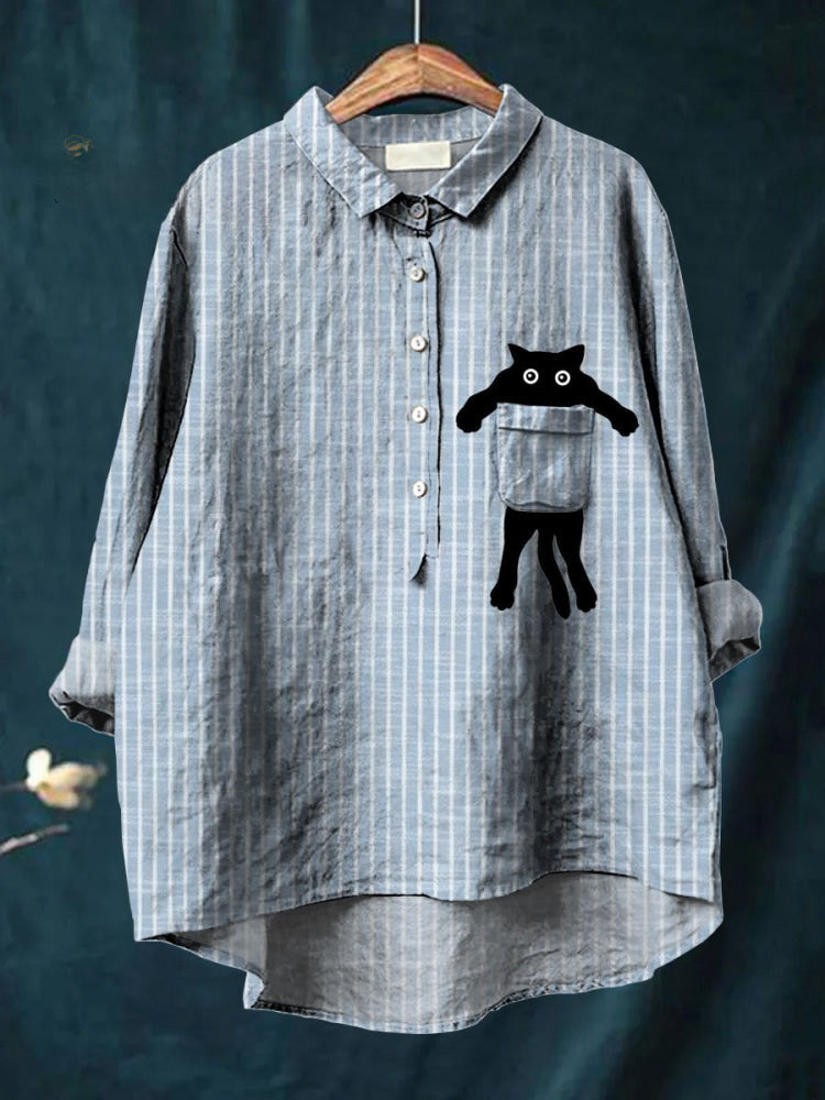 Lillo | Cute Cat Pocket Shirt