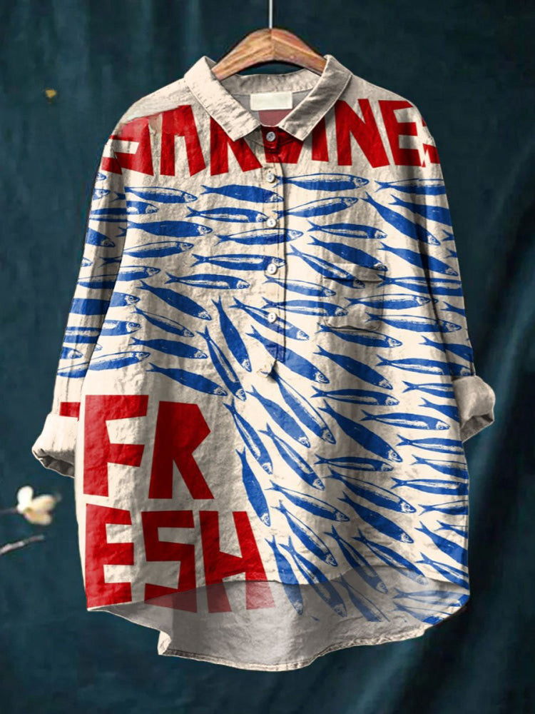 Gellie | Fresh Sardines Print Shirt