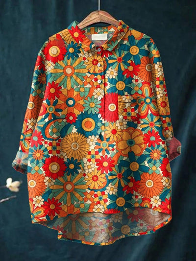 Dorinda | Vibrant Floral Embroidered Shirt