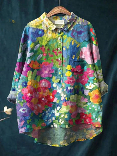 Dorinda | Vibrant Floral Embroidered Shirt