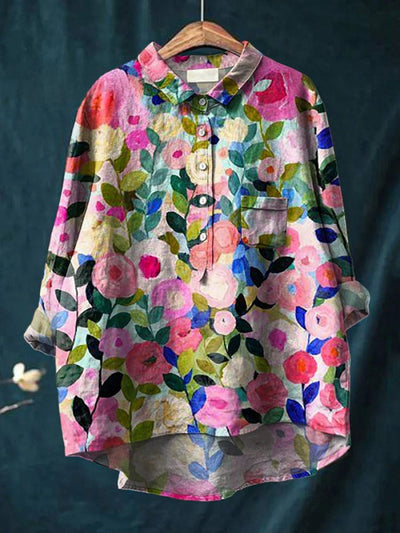 Dorinda | Vibrant Floral Embroidered Shirt