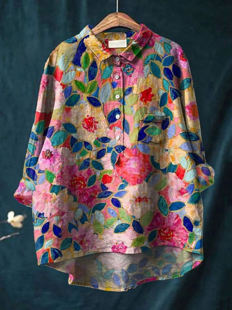 Dorinda | Vibrant Floral Embroidered Shirt